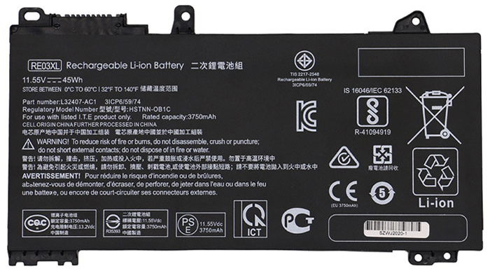 Remplacement Batterie De PortablePour HP RE03XL